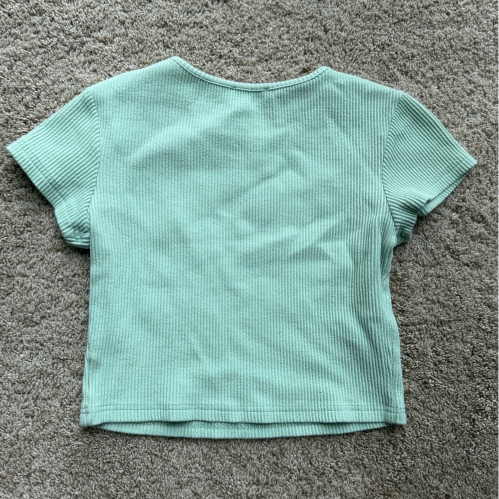 Tiger Mist Light Green Ribbed Tee - Picture 2 of 3
